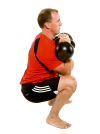 Kettlebell edzés mély guggolás, deep squat. Gerinc sérülés nélkül.